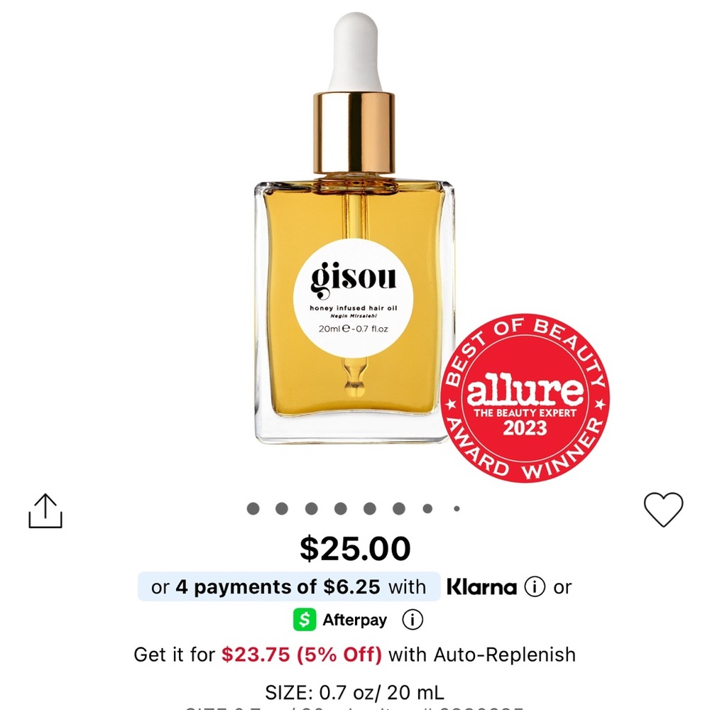 Gisou Honey Infused Hair Oil - 20ml (NEW, NEVER USED)